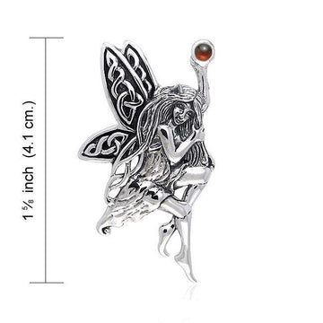 Fairy Holding Gem Silver Pendant TPD554 - Jewelry